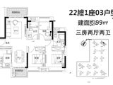 融创潭江首府_3室2厅2卫 建面99平米